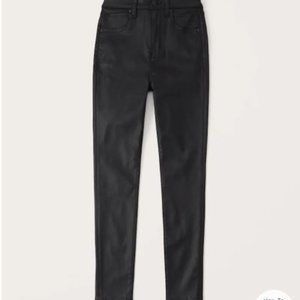 Abercrombie High Rise Super Skinny Ankle Jeans - Coated Black